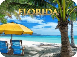 Florida with Beach Chairs Beach Scene Fridge Magnet - £6.38 GBP