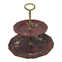Vintage Maruni Occupied Japan Lacquer Ware Metal 2Tier Serving Trays Platter MCM - £26.33 GBP