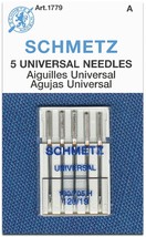 Schmetz Universal Regular Point Machine Needles-Size 120/19 5/Pkg - $14.98
