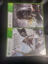 LOT OF 2 XBOX 360:Assassin&#39;s Creed IV: Black Flag + DISHONORED [COMPLETE... - $7.91