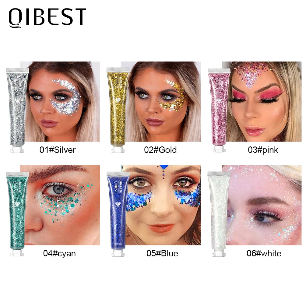 Play QIBEST Body Glitter Gel Nail Hair Face Flash Eye Loose Sequins A Diamond Je - £22.91 GBP
