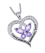 Butterfly Necklaces for Women, 925 Sterling Silver Heart for - £157.96 GBP