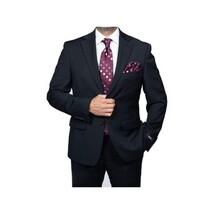 Mens DKNY 100% Wool Two Button Notch Lapel Formal Business Slim fit 1504 Black image 6
