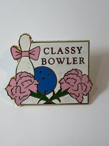 Vintage Classy Bowler Womens Bowling Lapel Pin 3/4” Inch - £14.31 GBP