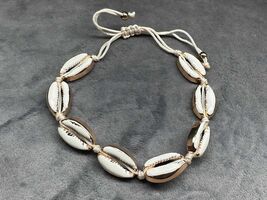 Cowrie shell anklet seashell ankle bracelet boho beach jewelry surfer an... - $418.08 MXN