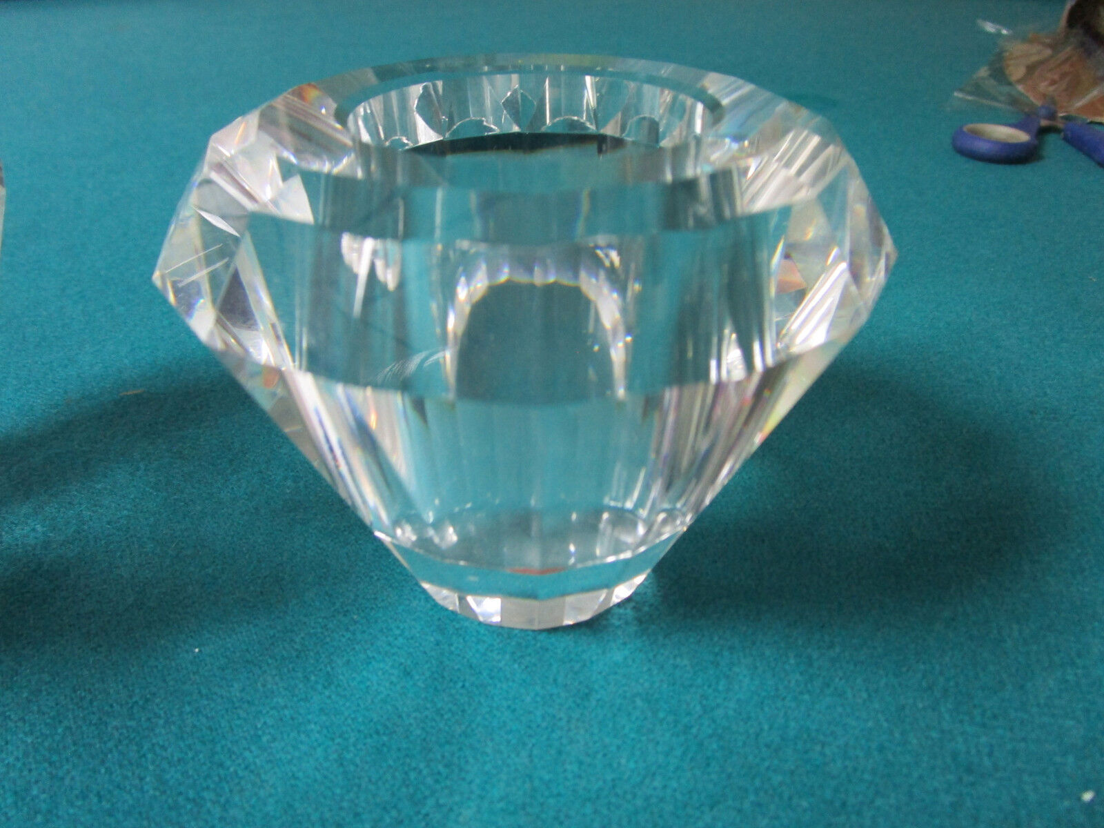 Primary image for LENOX CANDLE HOLDERS CRYSTAL DIAMOND SHAPE 3" PAIR 