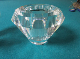 Lenox Candle Holders Crystal Diamond Shape 3&quot; Pair - £27.10 GBP