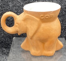 Frankoma GOP Elephant Mug 1980 Pink 8 OZ USA  Pottery Political Republican Red - £11.66 GBP