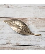 Vintage Brooch / Pin Large Chunky Leaf Gold Tone - £9.38 GBP
