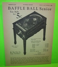 Pinball Machine Print AD Baffle Ball Senior  Marketplace Magazine 1981 - £18.29 GBP