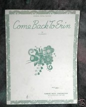 Come Back to Erin by Claribel 1934 Sheet Music by Claribel - £1.99 GBP