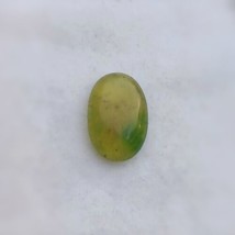 Moss Agate Cabochon, Green And Tan Natural Agate Gemstone 16mm X 11mm  - $6.79
