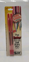 Vintage Pilot Red Ball Point Pens 2 Pack Textured Grip - $155.53 MXN