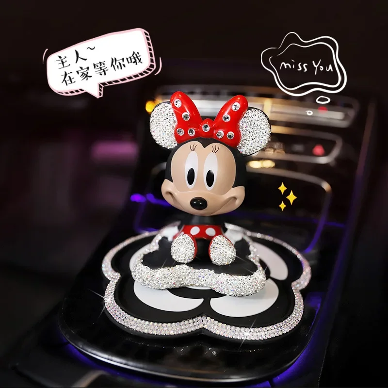 Car Accessories Cartoon Mickey Minnie Car Ornament Cute Mickey Mouse Bobblehead - £17.75 GBP+