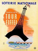 1939 - Eiffel Tower - French National Lottery - Advertising Poster - $32.99