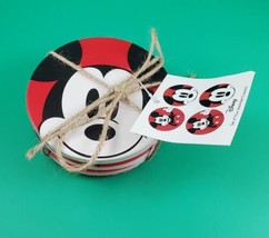 Red Disney Ceramic Mickey Mouse Headshot Coasters Set of 4 Drink Coaster... - $13.85