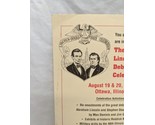 Ottawa Illinois The 3rd Annual Lincoln-Douglas Debate Celebration Flyer ... - £39.57 GBP