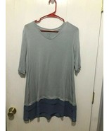 LOGO Lori Goldstein Women&#39;s Size Medium Tiered Chiffon Trim Tunic Top  - €6,81 EUR