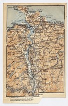 1910 Original Antique Map Vicinity Of Conway Conwy Denbigh CARNARVON/ Wales - $18.13