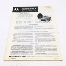 Motorola 1950&#39;s 79MS Ford FEJ-18806-C Auto Radio Service Manual U.S.A. - £14.88 GBP