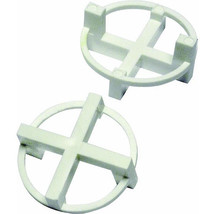 100 Circular rOund TILE SPACERS 1/8&quot; 3 mm 2 sided WHITE Plastic Circle T... - $25.11