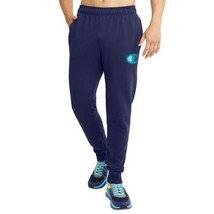 Champion Men&#39;s Powerblend Fleece Logo Jogger Sweatpants Athletic Navy-Small - £18.97 GBP