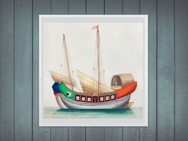 Chinese Ocean Going Junk Wall Art Print 18 x 12 in - £18.44 GBP