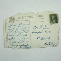 Benjamin Franklin 1 Cent Green US Stamp Postcard 1909 Tuck Harvesting Ha... - $148.49