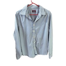 Untuckit Mens Size Large L Slim Fit Long Sleeve Button Up Shirt Blue Pla... - $16.82