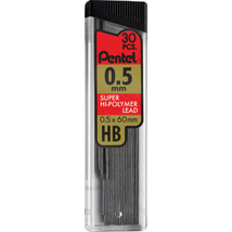 NEW Pentel 30-pc Super Hi-Polymer .5mm Mechanical Pencil Lead Refills C15BPHB-K6 - £4.74 GBP