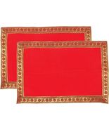 2-Red Velvet Puja Asana Cloth for Chowki Multipurpose Puja cloth for Hom... - $10.00