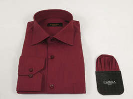 Men's Shirt Hankie CASILA Turkey Cotton Blend Long Sleeves 501770-05 Burgundy image 4