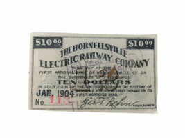 Antique 1904 The Hornellsville Electric Railroad Paper Coupon Bond Gold ... - £35.80 GBP