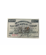 Antique 1904 The Hornellsville Electric Railroad Paper Coupon Bond Gold ... - $63.13 CAD