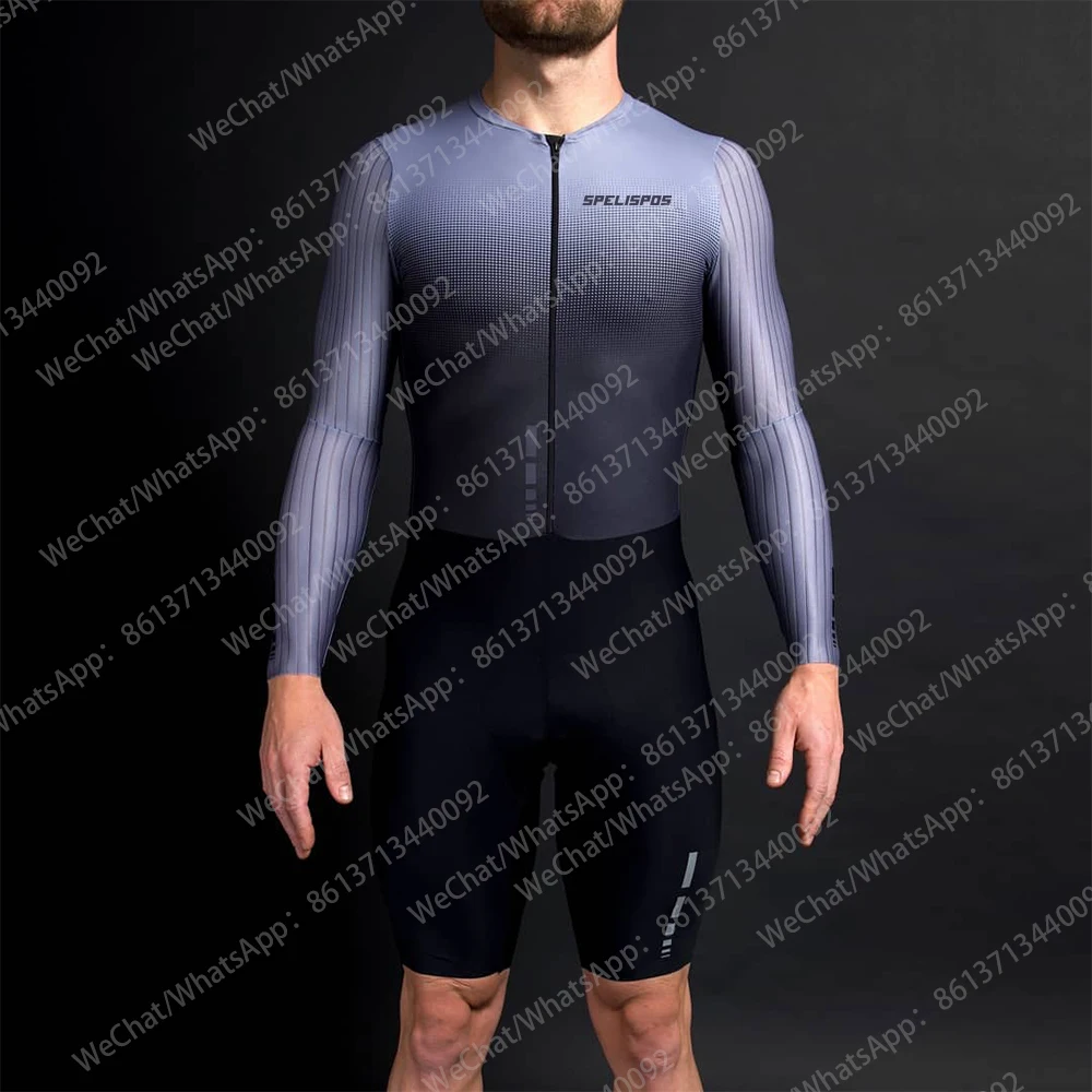 Sporting SAISPOS High Quality Cycling Triathlon Men Skinsuit  Long Sleeve Skin S - £69.33 GBP