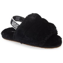 UGG Toddlers Slingback Sandals Fluff Yeah Slide Size US 11 Black Fur - £31.94 GBP