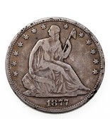 1877-CC 50C Seated Liberty Half Dollar in Good Condition, VG+ in Wear, R... - £93.32 GBP