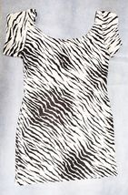 Short Sleeve Zebra Print Tunic top Mini Dress Size S/M - £19.65 GBP