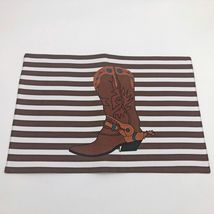 Cowboy Boot and Stripes Printed Placemat 13x19 inches - $7.91 Cowboy Boot and Stripes Printed Placemat 13x19 inches - $7.91