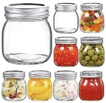 YEBODA 9 Pack Wide Mouth Mason Jars 10 oz Glass Canning Jars with Airtight Lids  - $29.99