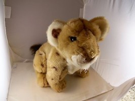 Lioness cub Plush 11" tall 15" long with 10" tail WWF Gina soft toys Beautiful - $16.57