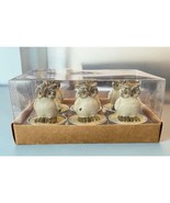 NEW 6 Small Decorative Owl Candles Box Single Wick brown White Tea Candles - $12.19