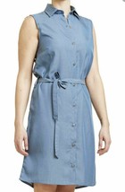NWT Fig Clothing Denim Blue Sleeveless Collard Button Up Luc Top Dress Size M - £19.56 GBP