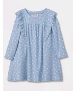 Toddler Girls&#39; 2T Polka Dot Ruffle Ribbed Long Sleeve Dress - Cat &amp; Jack... - $12.99 CAD