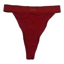 Skims Ribbed Cotton Brick Red Thong Panty 4X New - £14.30 GBP