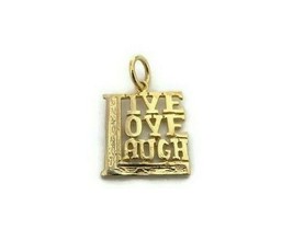 Live, Love, Laugh Pendant Charm 14k Yellow Gold!! - £179.85 GBP