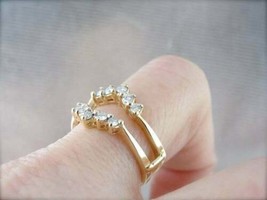 14K Gelb Vergoldet 1.34Ct Rund Künstlicher Diamant Engagemen Ring - £95.38 GBP