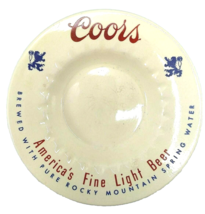 Three COORS BEER White Ceramic Ashtrays, c.1980s Excellent Condition - $12.00