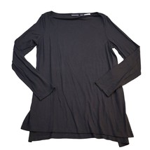 Adrienne Vittadini Shirt Women Medium Black Lightweight Casual Long Sleeve - £16.35 GBP