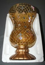 PartyLite Hurricane Gold Mosaic 12" P9902 Candle Holder/Vase in Box - $6.80